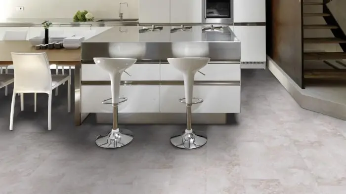 Виниловая плитка LVT (ПВХ) для пола (влагостойкий замковый ламинат) Wicanders Hydrocork Stone Light Grey Marble (B5XW001)