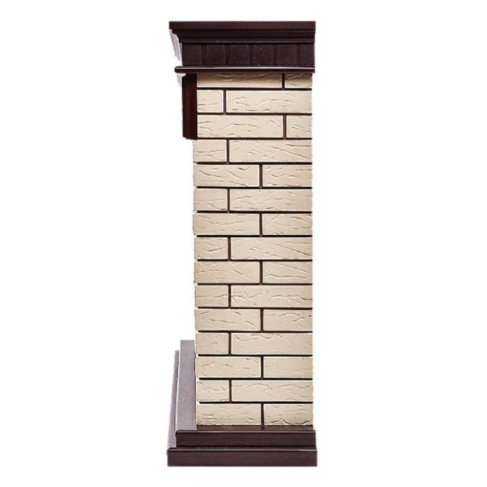 Каминокомплект: Очаг Electrolux EFP/P-2520LS N, портал Bricks 25 камень бежевый, шпон темный дуб