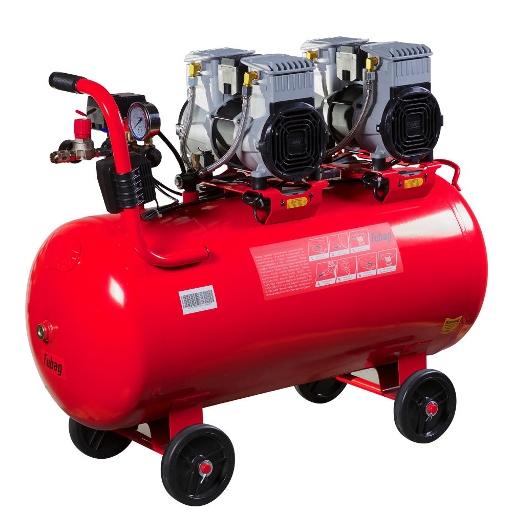 Компрессор безмасляный коаксиальный малошумный FUBAG OLS 500/100 CM2х2