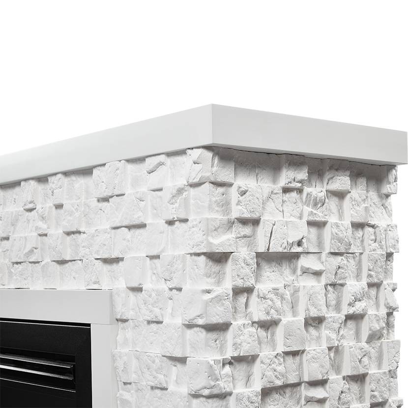 Каминокомплект: Очаг Electrolux EFP/P-3320RLS с порталом Quadro 30 камень песчаник античный бел