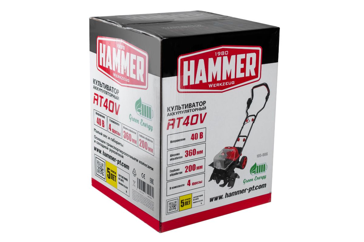 Культиватор аккумуляторный Hammer RT40V (без батареи)