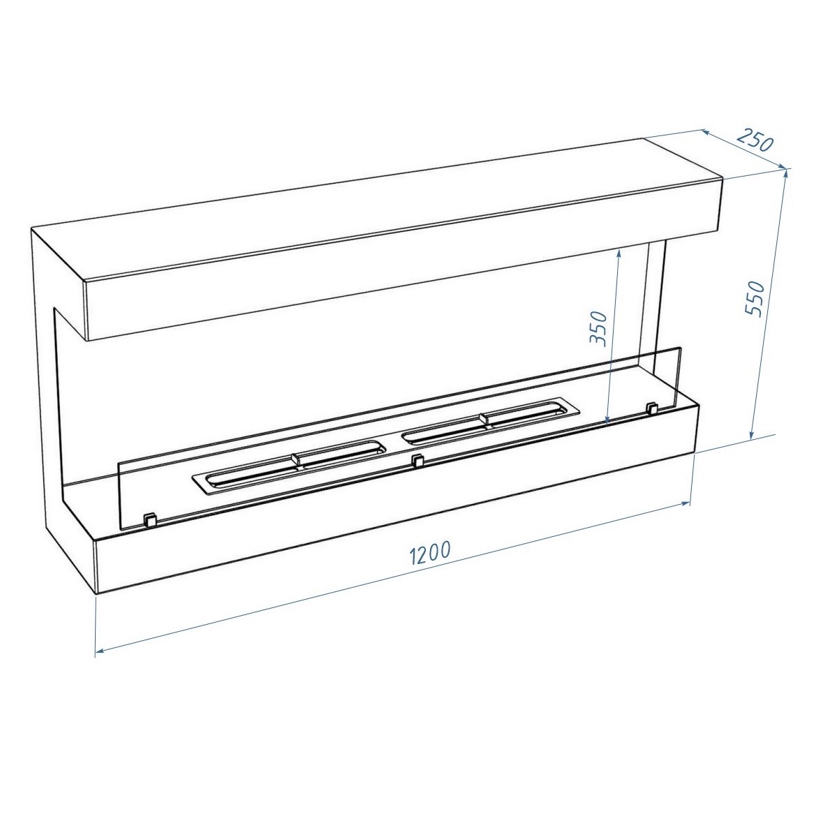 Биокамин Royal Thermo RTBFP-W120V View