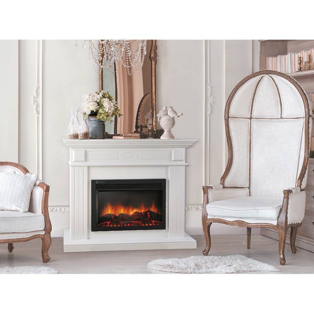 Каминокомплект: Очаг Electrolux EFP/P-3020LS N, портал Bianco 30 шпон белёный дуб
