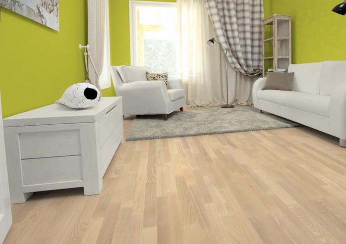 Паркетная Доска Upofloor Амбиент Ясень Натуре Пропитка белым маслом 3-полосный