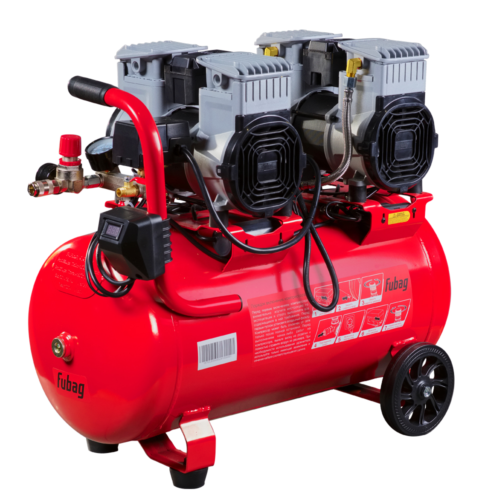 Компрессор безмасляный коаксиальный малошумный FUBAG OLS 500/50 CM2х2