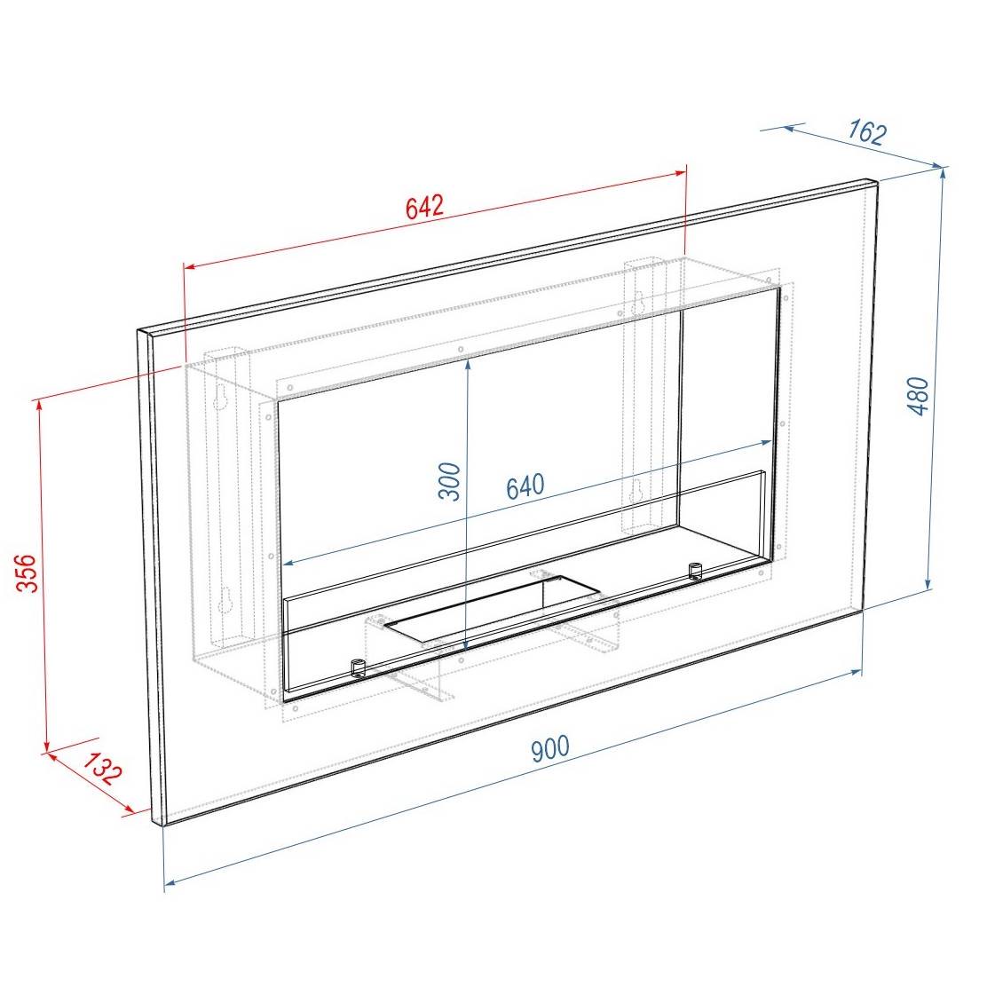 Каминокомплект:Биокамин Firelight BFP/W-90+Набор керамических камней М, черные