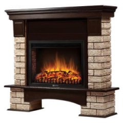 Портал Firelight Forte Wood 25 камень коричневый, шпон темный дуб