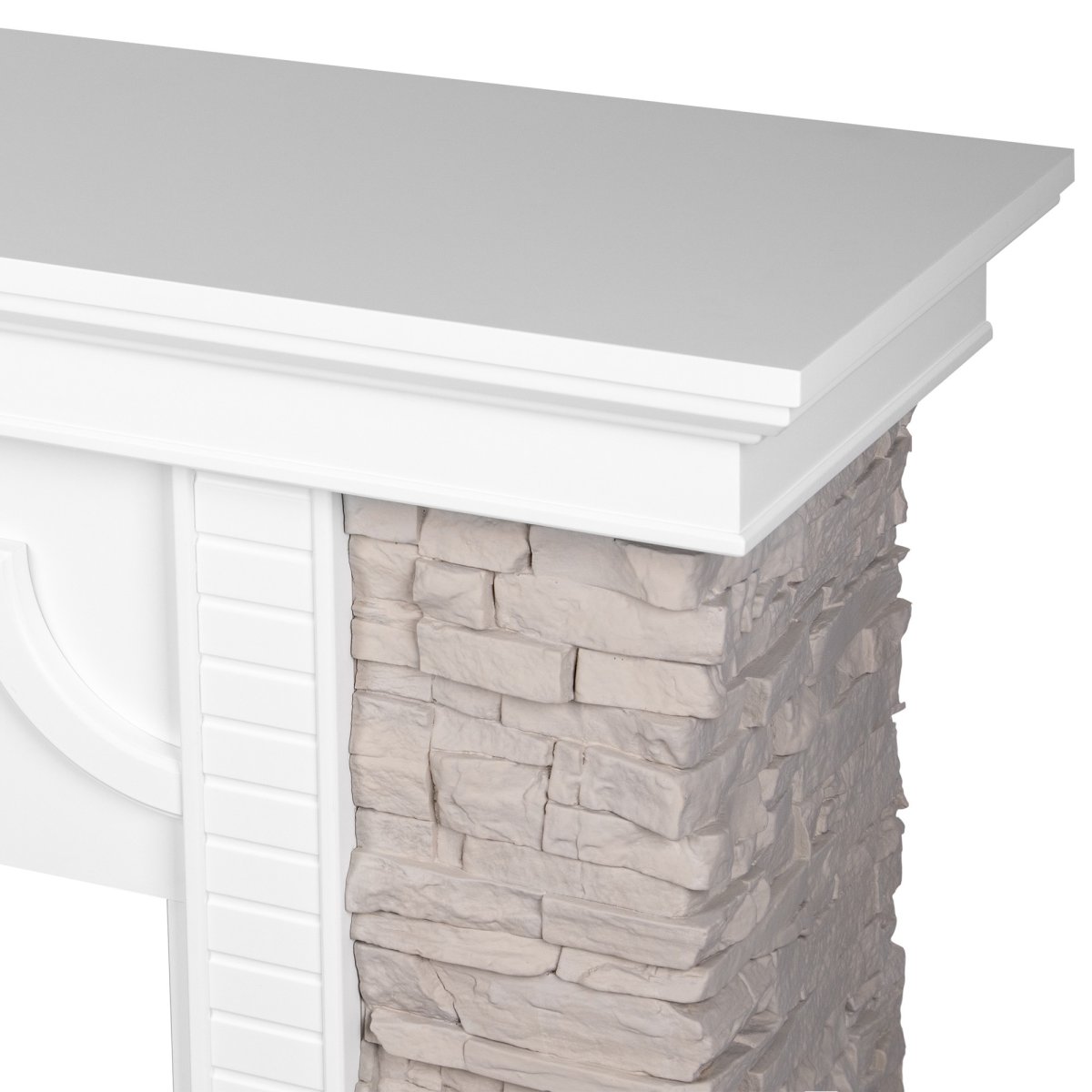 Каминокомплект: Очаг Electrolux EFP/P-2520LS N, портал Florida 25 белый, серый