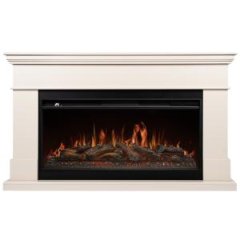 Каминокомплект: Очаг Royal Thermo Aurora RTFP/P-AR40LS, портал California 42/40/36, молочный