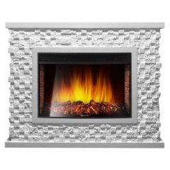 Каминокомплект: Очаг Electrolux EFP/P-3320RLS с порталом Quadro 30 камень песчаник античный бел