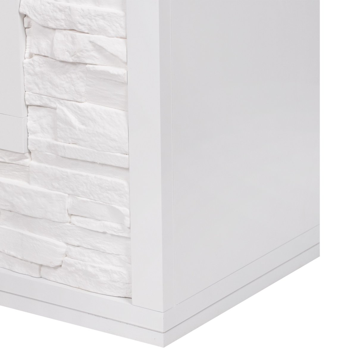 Портал Firelight Loft 30 камень белый, белая эмаль