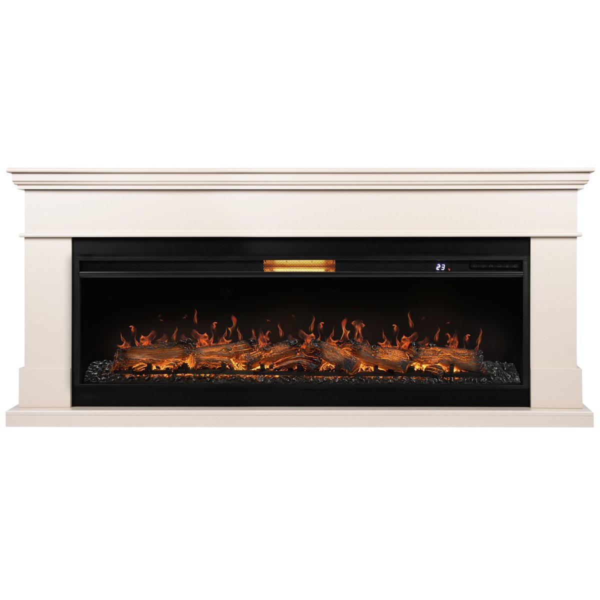 Каминокомплект: Очаг Royal Thermo Aurora RTFP/P-AR60LS, портал California 60 IV, молочный