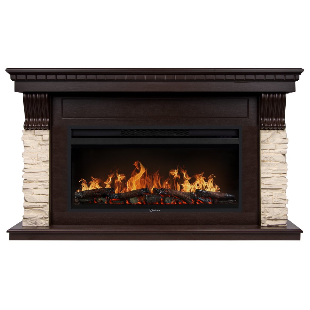 Каминокомплект: Очаг Electrolux EFP/P-4220LS, портал Michigan 42/40/36, камень мол., шп. тем. дуб