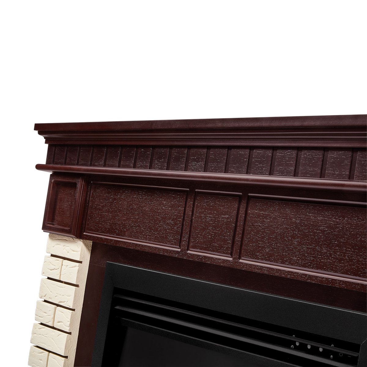 Каминокомплект: Очаг Electrolux EFP/P-2720RLS, портал Bricks 25 камень бежевый, шпон темный дуб