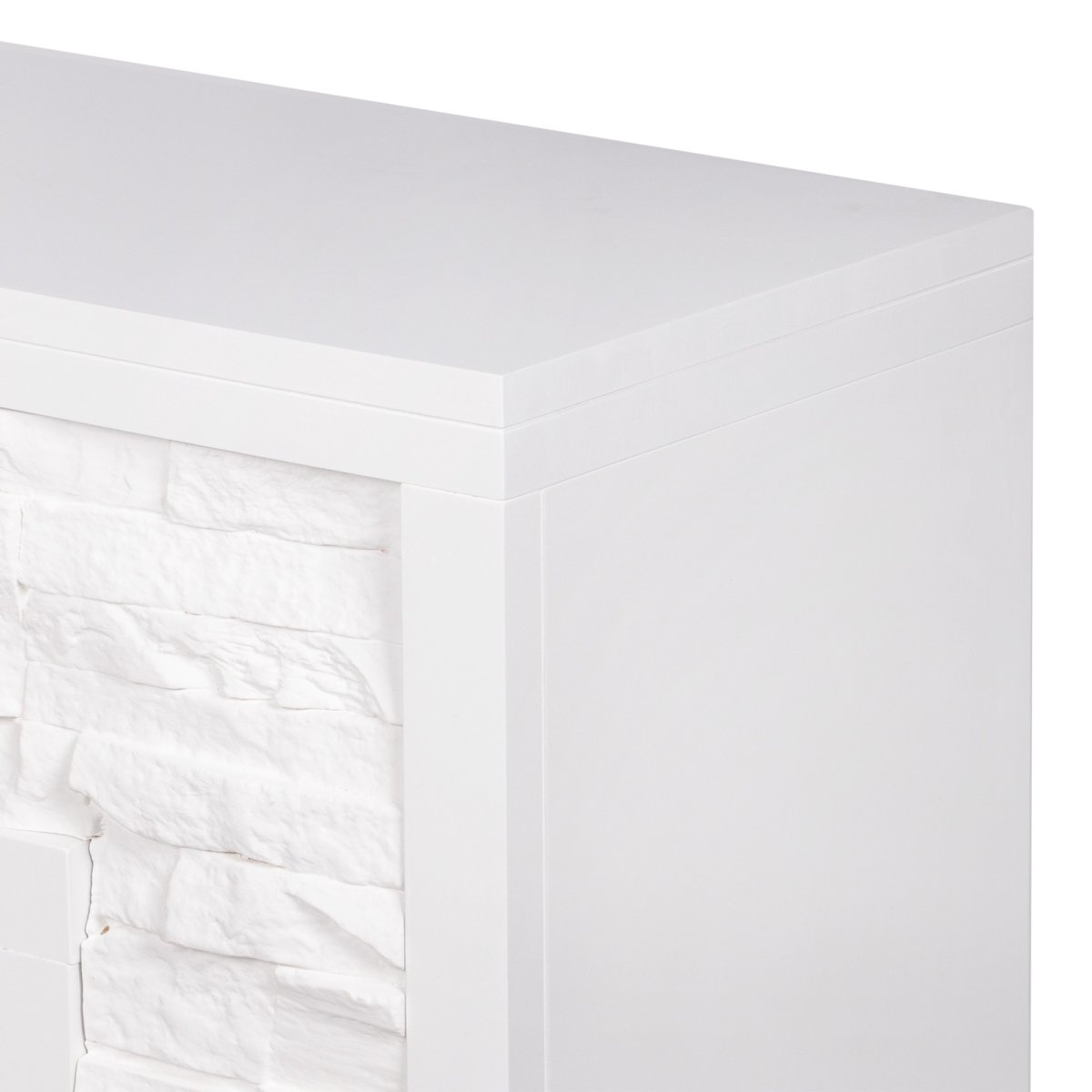 Портал Firelight Loft 30 камень белый, белая эмаль