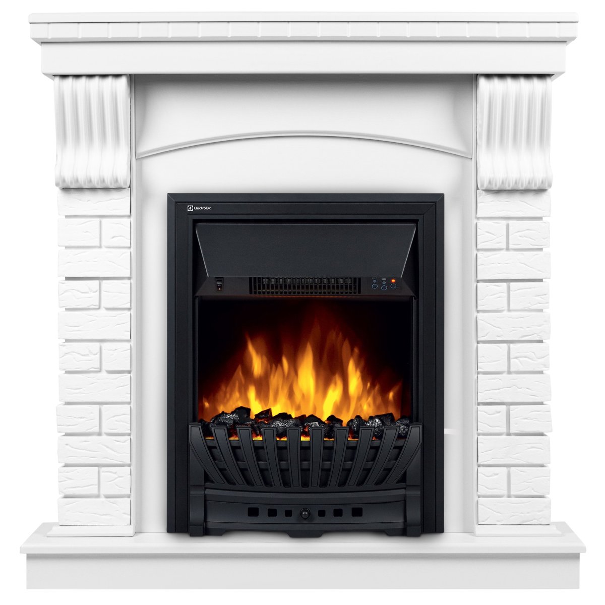 Портал Firelight Jersey Classic камень белый, белый дуб