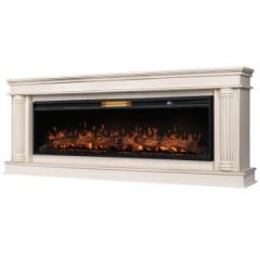 Каминокомплект: Очаг Royal Thermo Aurora RTFP/P-AR60LS, портал Olympia 60 сл. кость с зол. патиной