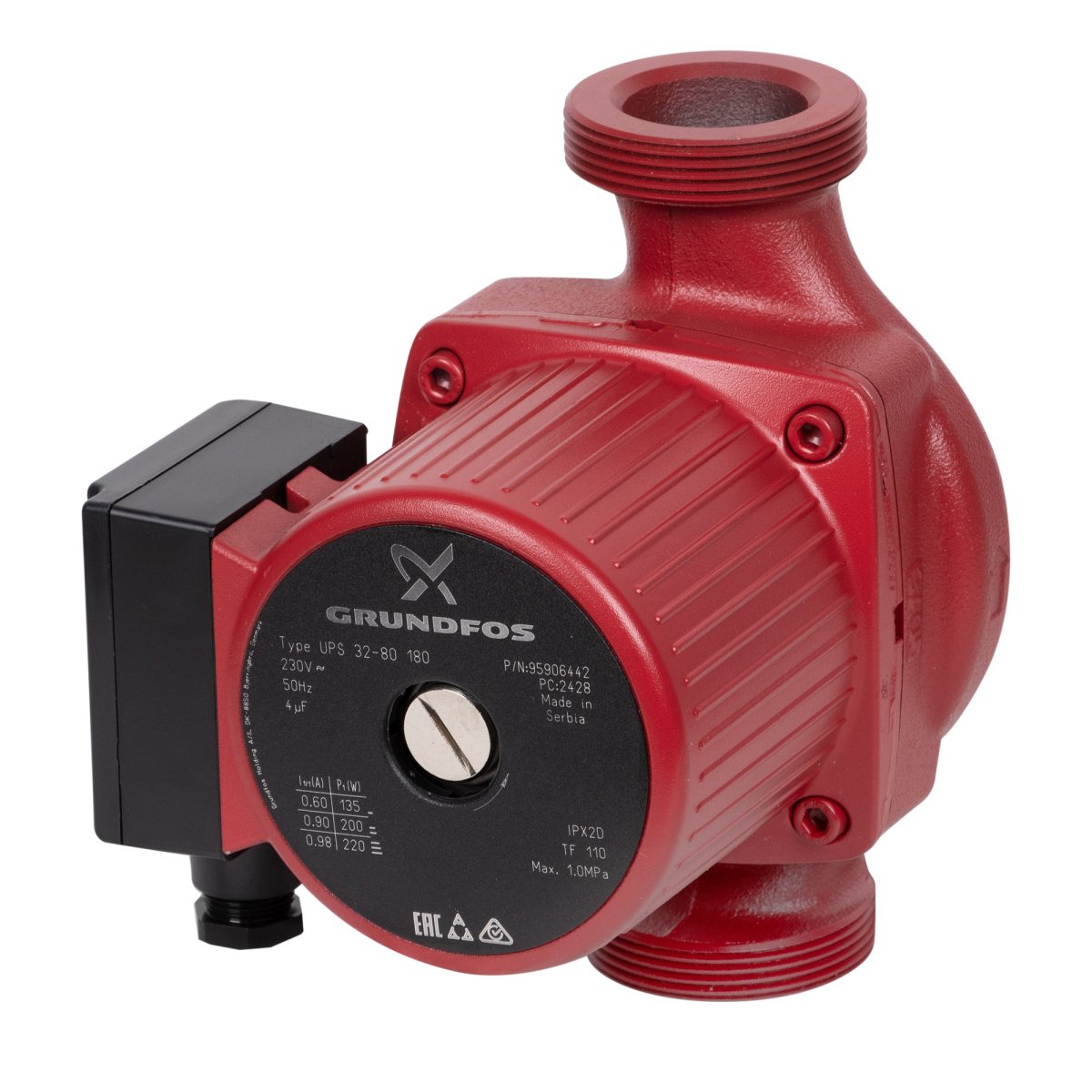 Насос циркуляционный GRUNDFOS UPS 32-80 EU, без гаек