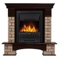Портал Firelight Forte Wood Classic камень коричневый, шпон темный дуб