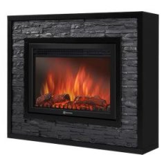 Портал Firelight Loft 30 камень черный, черная эмаль