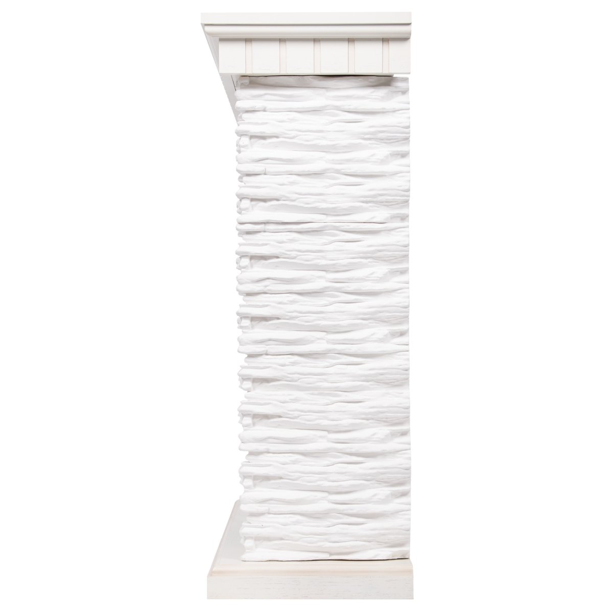 Портал Firelight Porto 25 камень белый, шпон беленый дуб